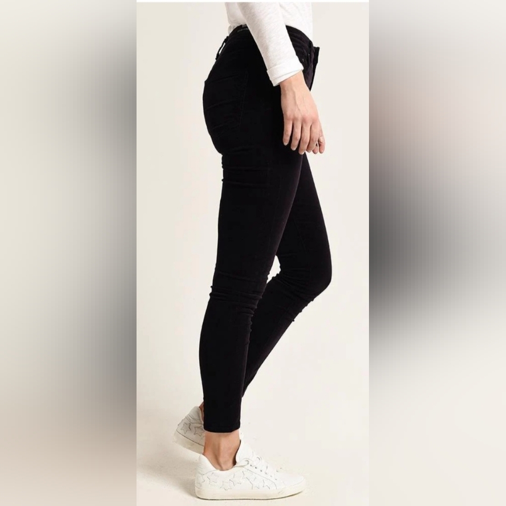 Citizens of Humanity COH Rocket High Rise Skinny Black Velour Corduroy Size 25 - Picture 5 of 16